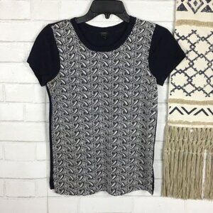 J.Crew Navy & White Short-Sleeve Cotton Top XXS